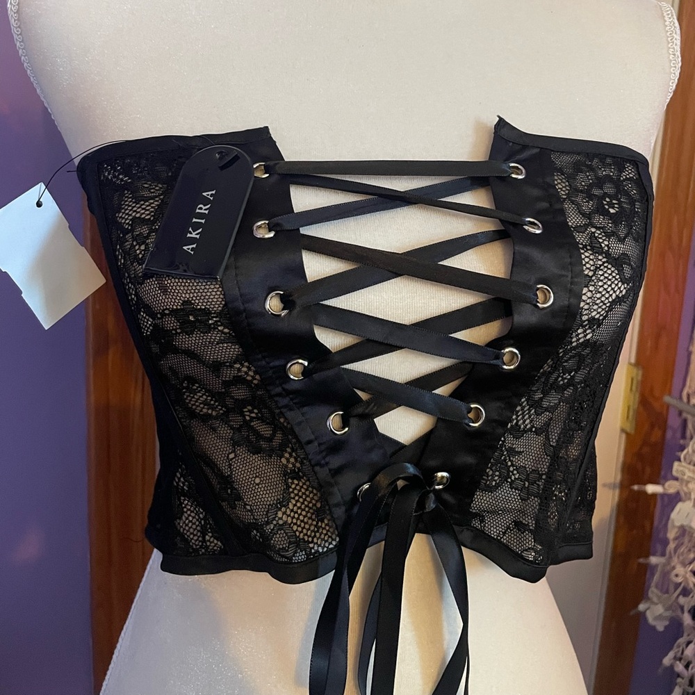 Akira black lace corset belt